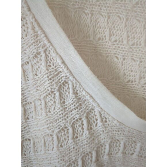 We The Free SM Fisherman crocheted Thien's Hacci Top Sweater Women's Cream - Picture 11 of 13